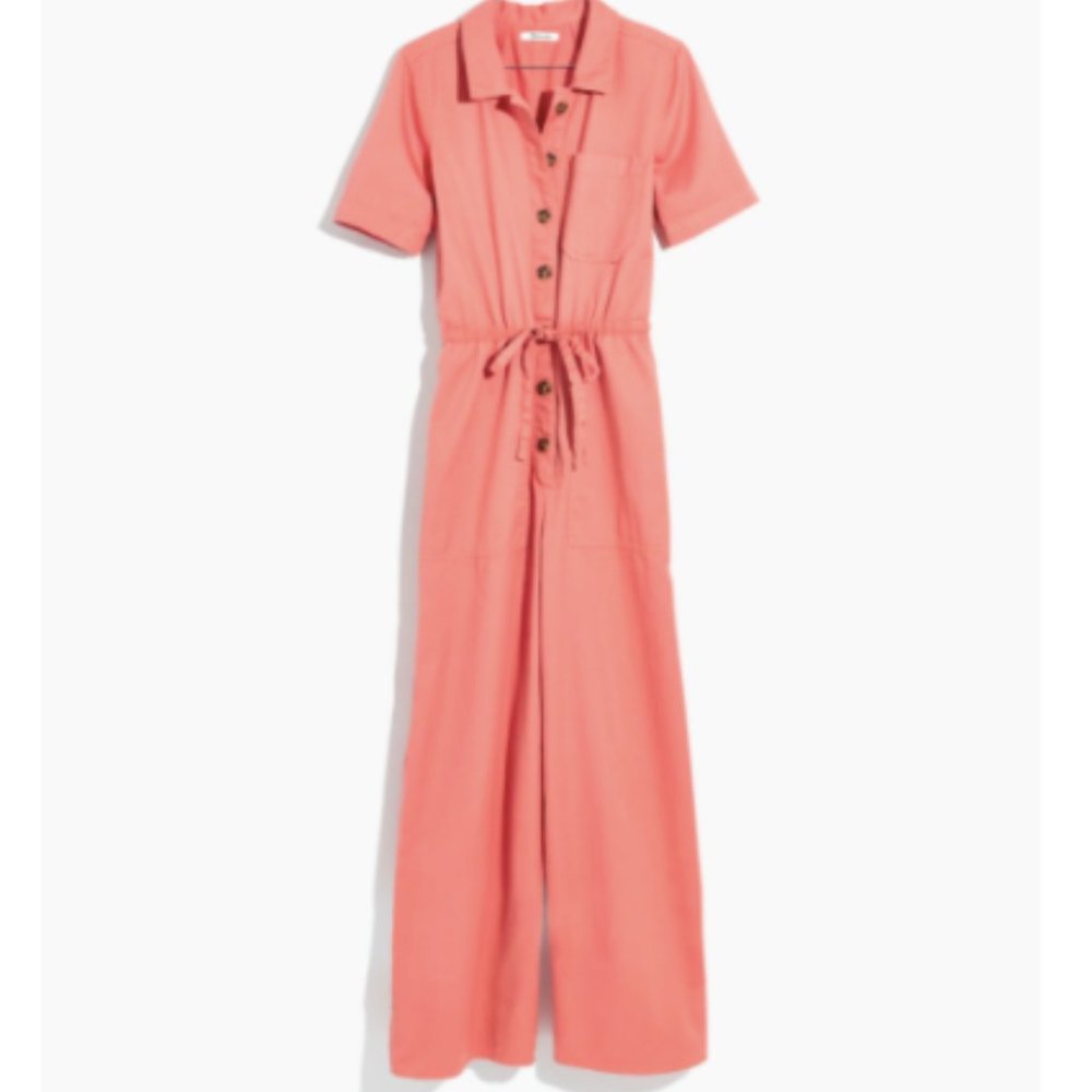 Madewell Wide Leg Coral Jumpsuit